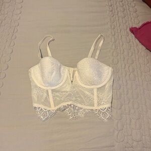 Victoria’s Secret White Lace Bustier Top
